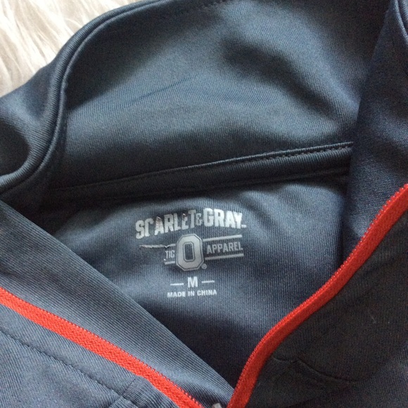 NWT Scarlet & Gray Buckeyes 1/4 Zip Pullover - Picture 4 of 6